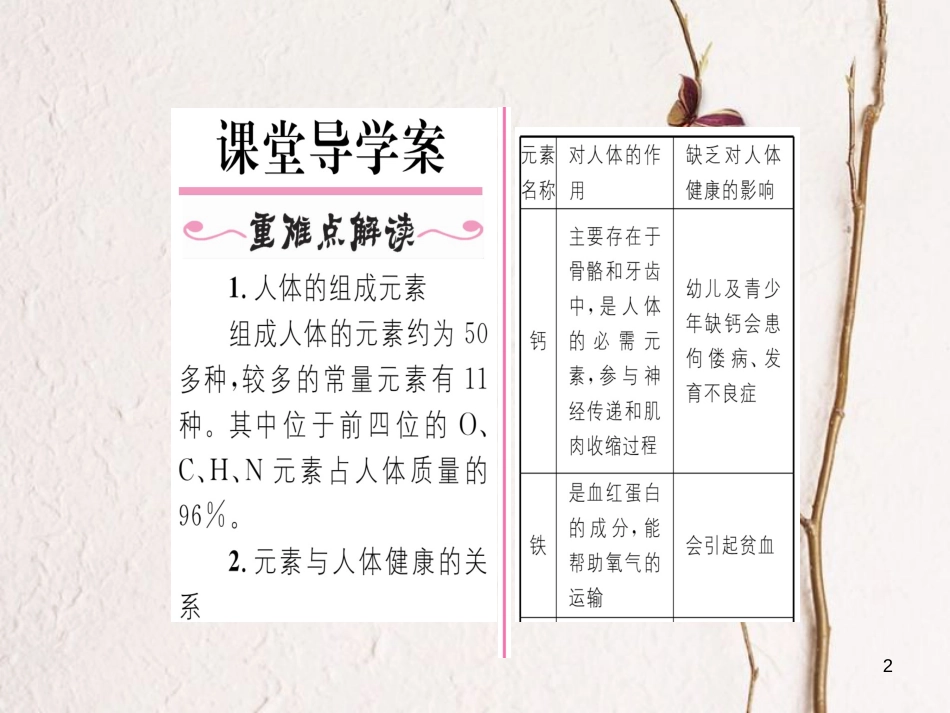 九年级化学下册 第12单元 化学与生活 课题2 化学元素与人体健康习题课件 （新版）新人教版[共18页]_第2页