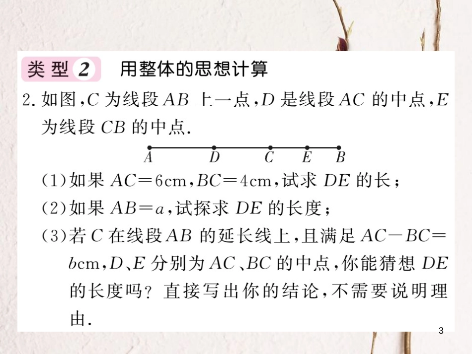 七年级数学上册 滚动小专题（九）线段的计算攻略课件 （新版）湘教版_第3页