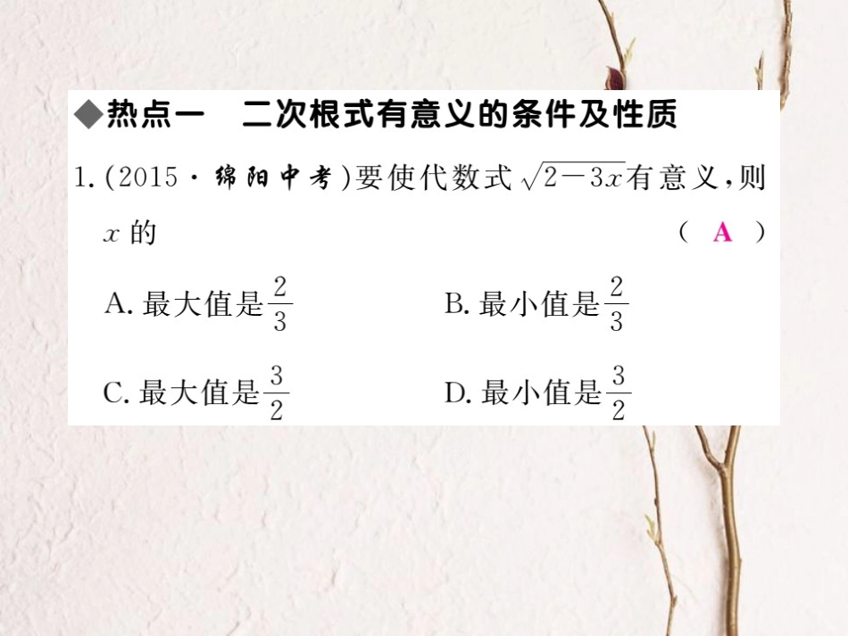 八年级数学上册 15 二次根式本章热点专练课件 （新版）冀教版_第2页