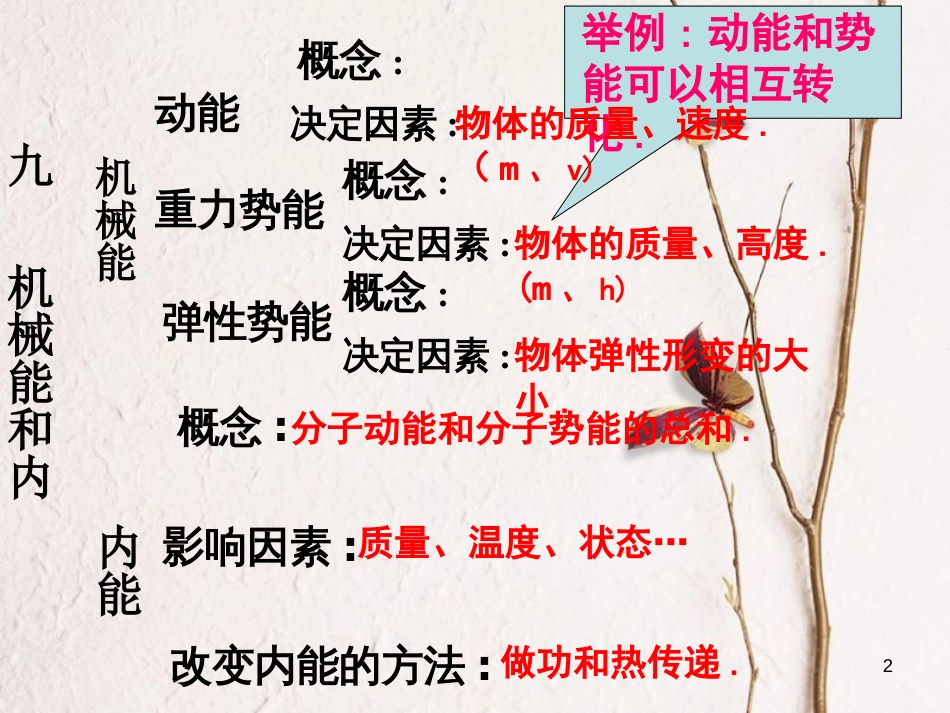 江苏省丹徒区中考物理复习 机械能和内能课件_第2页