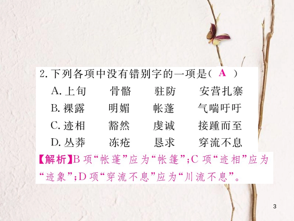 八年级语文下册 第五单元 18 在长江源头各拉丹冬习题课件 新人教版[共39页]_第3页