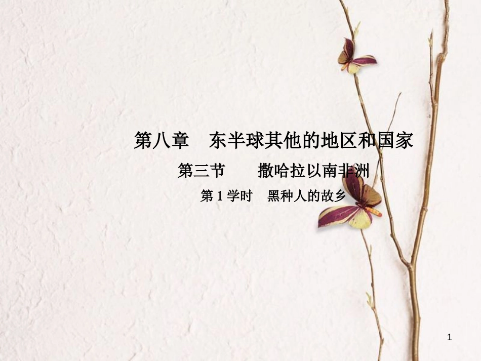 七年级地理下册 第八章 第三节 撒哈拉以南非洲（第1学时 黑种人的故乡）课件（新版）新人教版_第1页