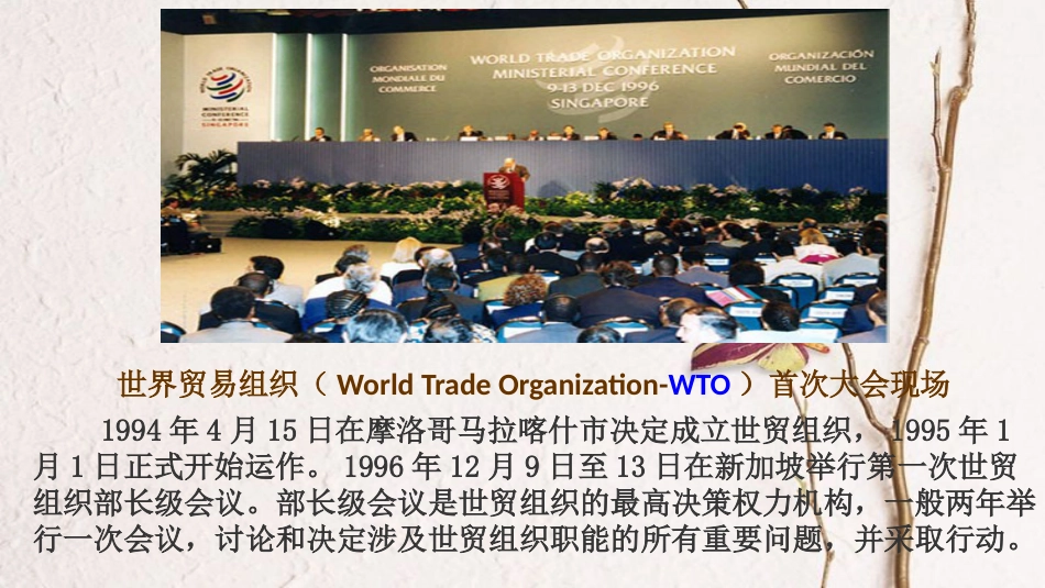 九年级历史下册 世界现代史 第6学习主题 当代世界格局的演变 主题活动三 演讲会 我与世贸组织（WTO）教学课件 川教版_第3页