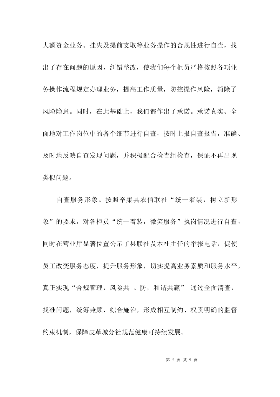 （精选）银行合规风险自查报告范文_第2页