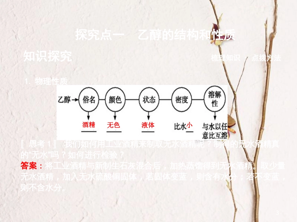 高中化学 第三章 有机化合物 第三节 生活中两种常见的有机物 第1课时 乙醇课件 新人教版必修2_第3页