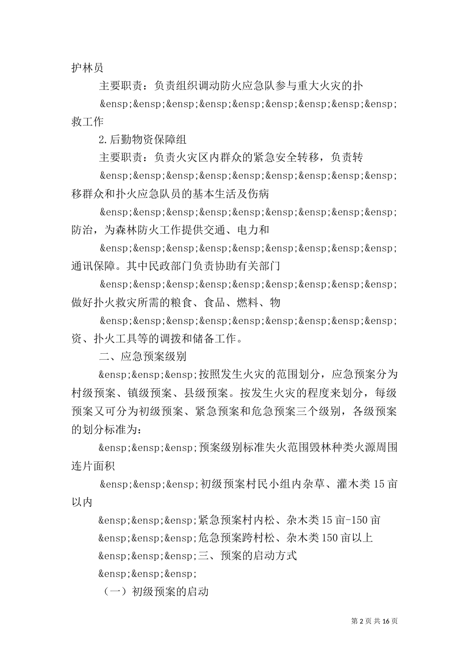 森林防火应急预案_第2页