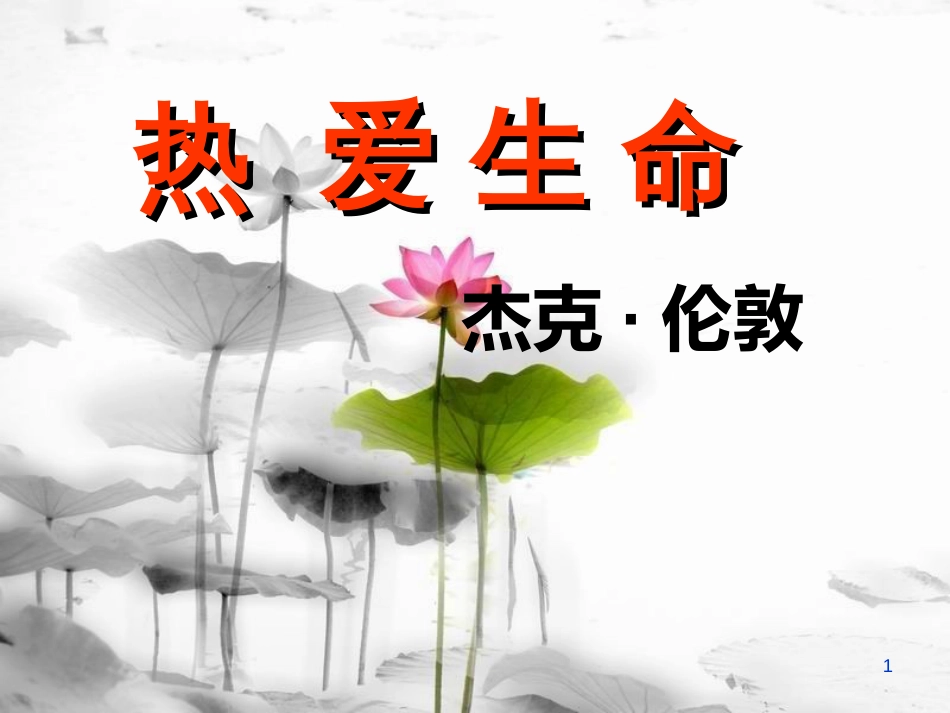 安徽省合肥市育英学校九年级语文下册 第二单元 第8课《热爱生命（节选）》课件 新人教版_第1页