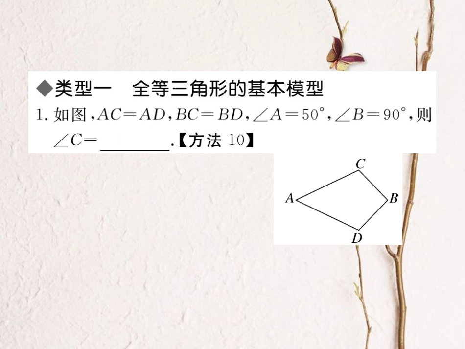 八年级数学上册 解题技巧专题 利用全等解决问题的模型与技巧课件 （新版）新人教版_第2页