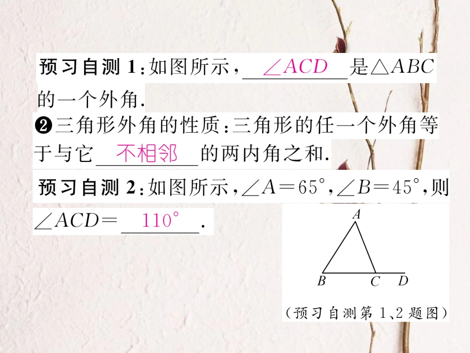 八年级数学上册 11.2.2 三角形的外角课件 （新版）新人教版[共23页]_第3页