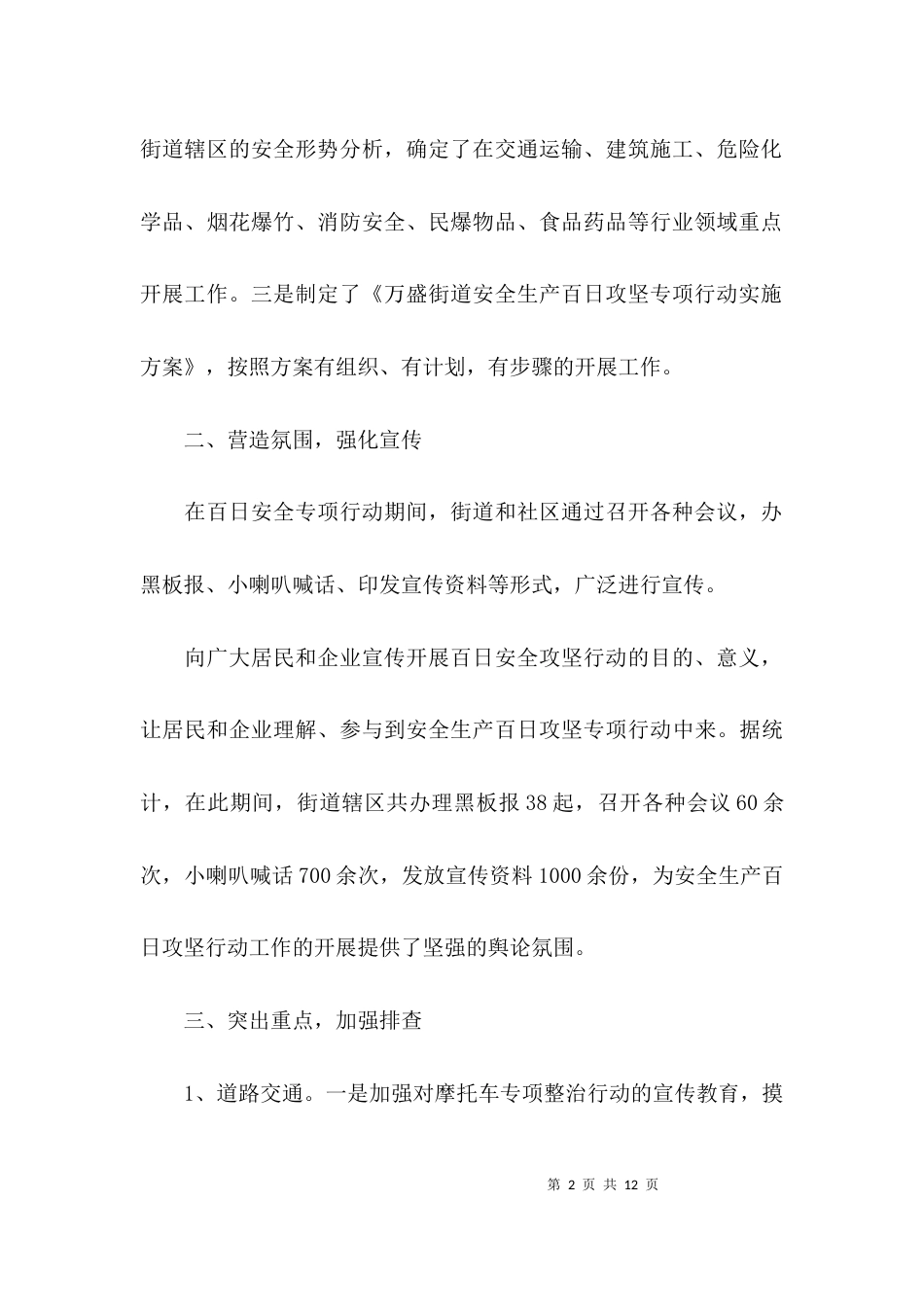 （精选）安全生产百日行动总结_第2页