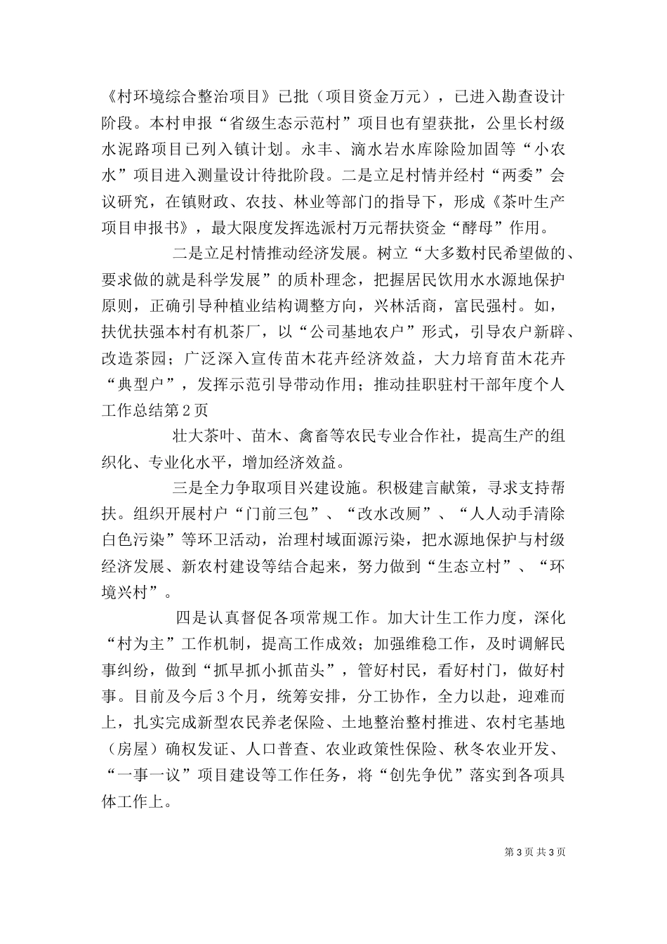 挂职驻村干部年度个人工作总结_第3页