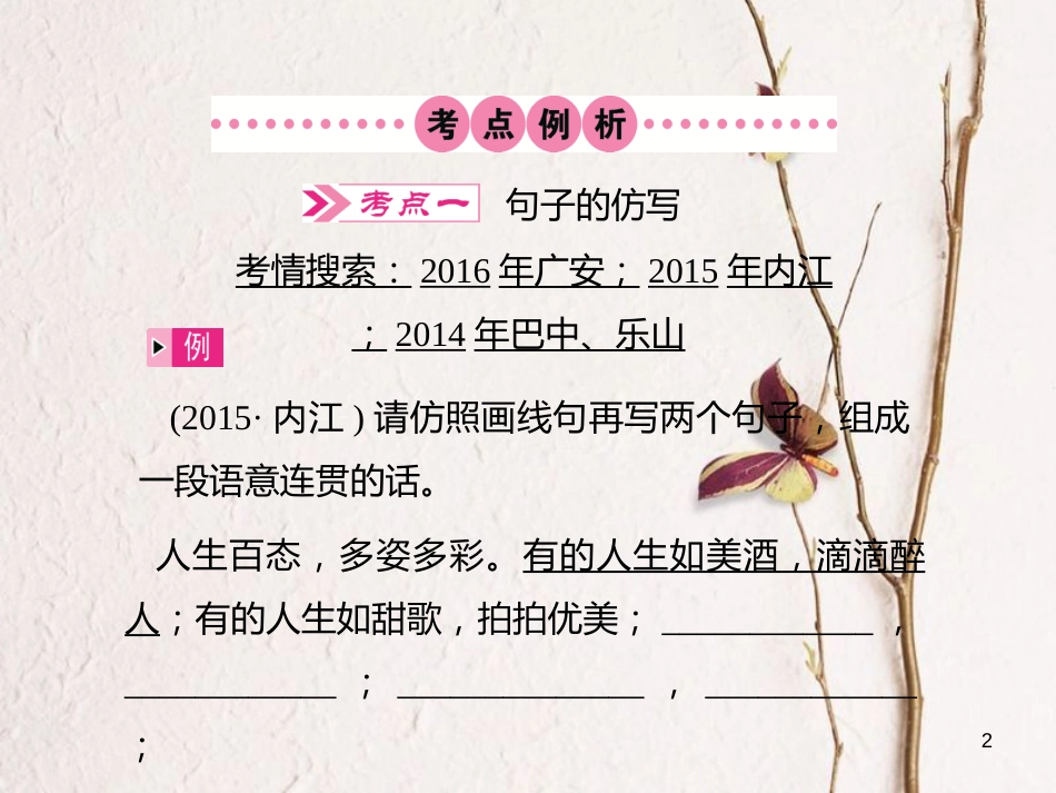 四川省中考语文 第6讲 句子的仿写与修辞（含对联）复习课件[共20页]_第2页