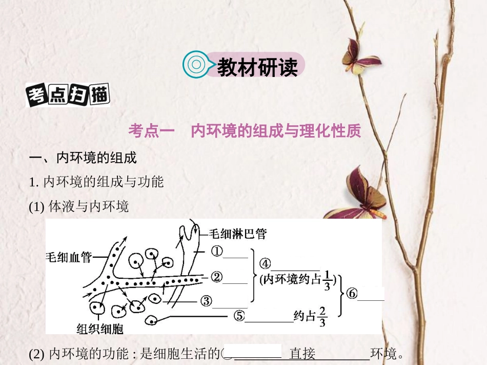 （新课标）高考生物一轮复习 稳态与环境 第8单元 生命活动的调节 第23讲 人体的内环境与稳态课件（必修3）[共41页]_第2页