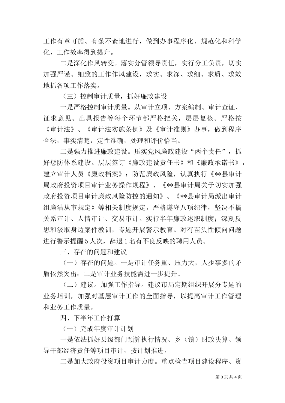 审计局年中工作总结范文_第3页