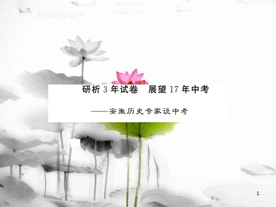 安徽省中考历史 历史专家谈中考课件[共13页]_第1页