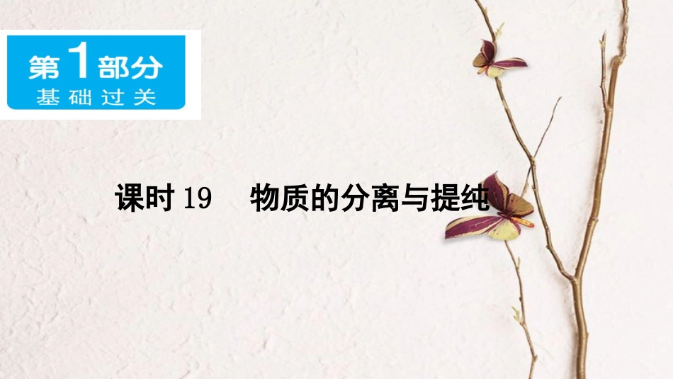 广东省中考化学 第一部分 基础过关 课时19 物质的分离与提纯课件_第1页