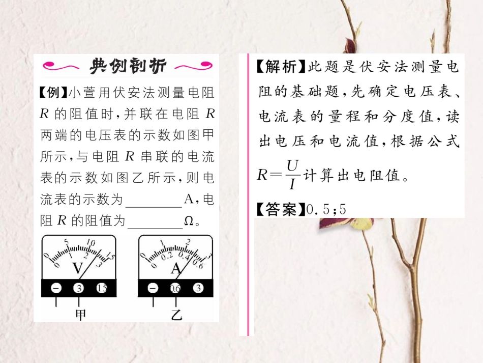 （黔西南地区）九年级物理全册 第17章 欧姆定律 第3节 电阻的测量习题课件 （新）新人教_第3页