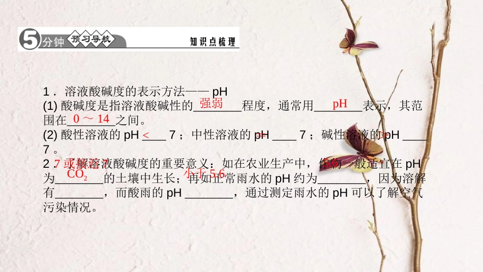 贵州省秋九年级化学下册 10 酸和碱 10.2.2 溶液的酸碱度课件 （新版）新人教版_第2页