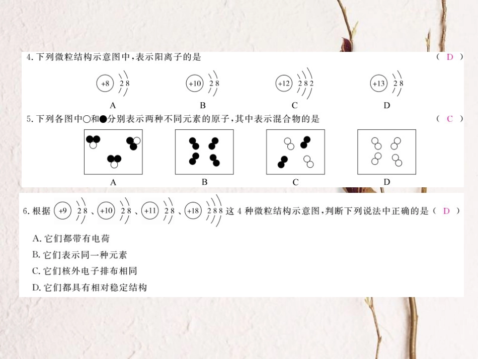 （贵州专）九年级化学上册 第三单元 物质构成的奥秘复习课件 （新）新人教版_第3页