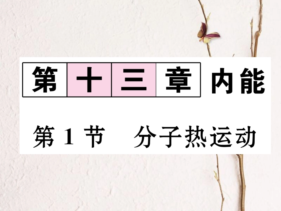 （黔西南地区）九年级物理全册 第13章 内能 第1节 分子的热运动习题课件 （新）新人教_第1页