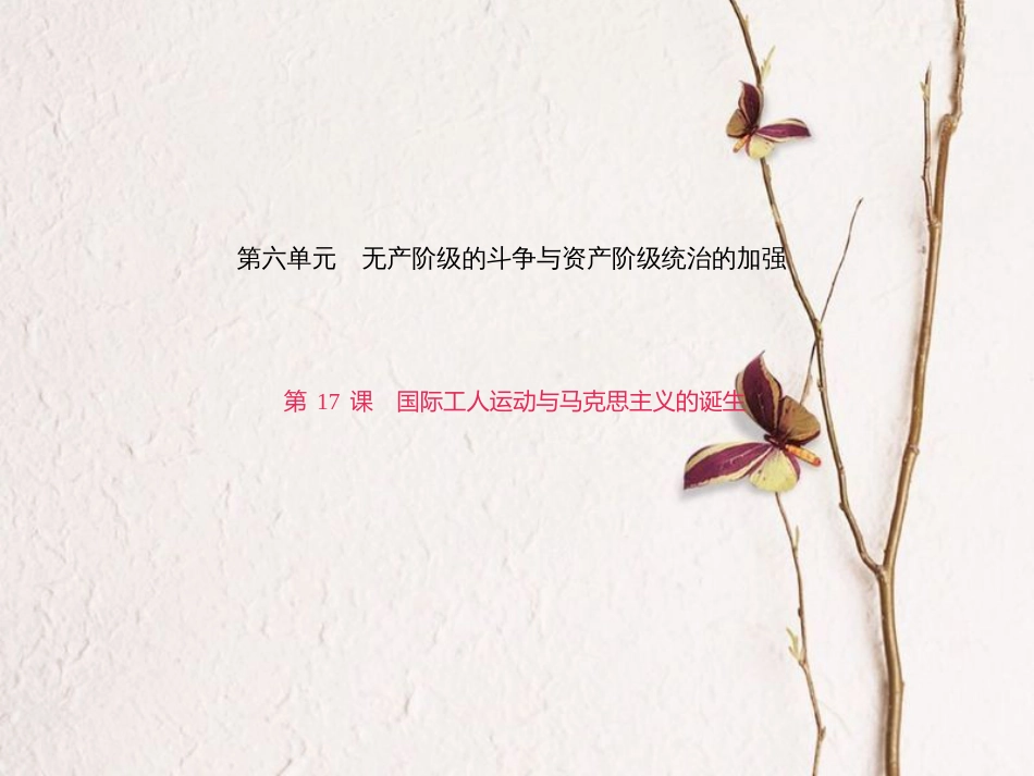 九年级历史上册 第六单元 第17课 国际工人运动与马克思主义诞生课件 新人教版_第1页