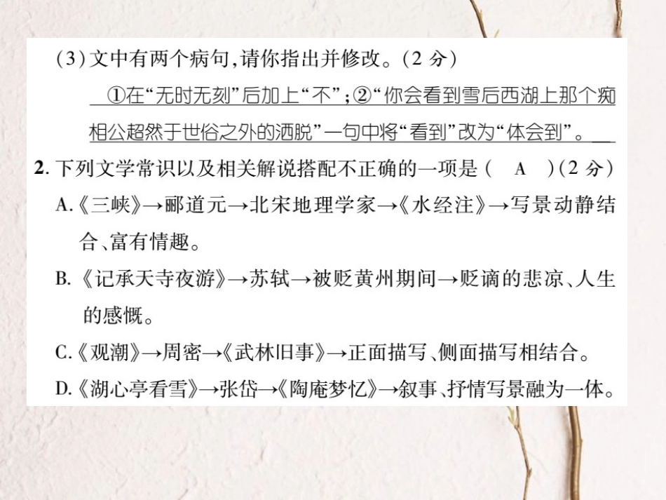 八年级语文上册 第六单元综合测试卷课件 （新版）新人教版[共21页]_第3页