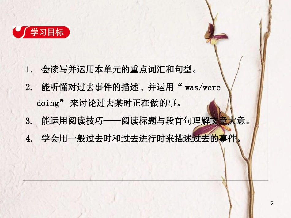八年级英语下册 Unit 5 What were you doing when the rainstorm came Section A（1a-2c）课件 （新版）人教新目标版_第2页