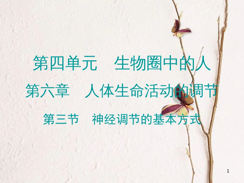 广东省七年级生物下册 第6章 第三节 神经调节的基本方式导练课件 （新版）新人教版_第1页