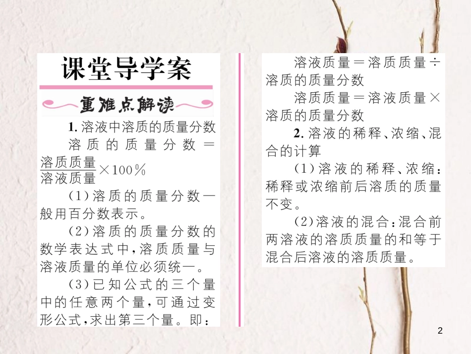 九年级化学下册 第9单元 溶液 课题3 溶液的浓度习题课件 （新版）新人教版[共19页]_第2页