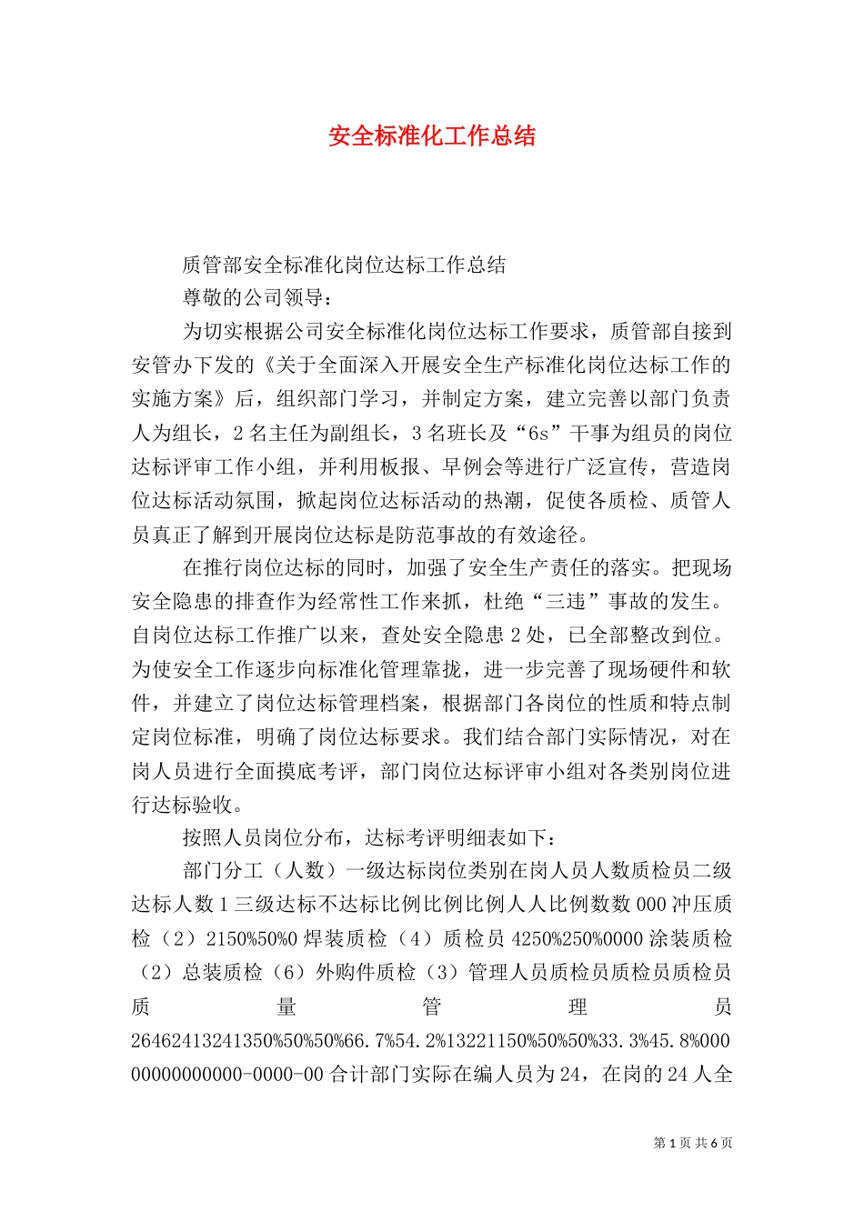 安全标准化工作总结（二）8_第1页