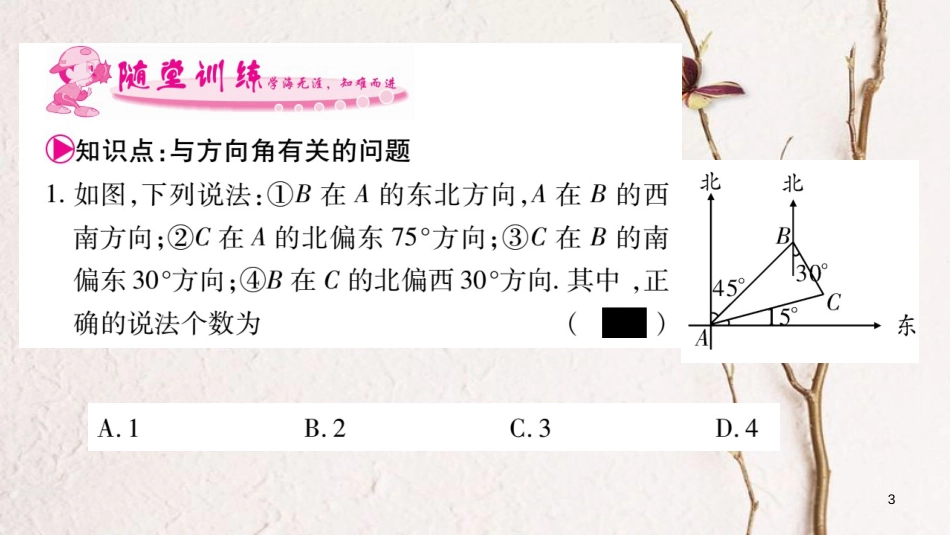 九年级数学下册 第一章 直角三角形的边角关系 1.5《三角函数的应用》习题课件 （新版）北师大版_第3页