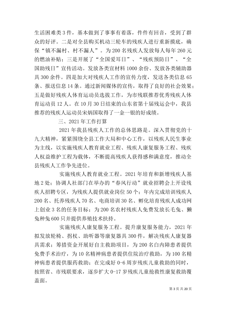 残联年度工作总结5篇_第3页