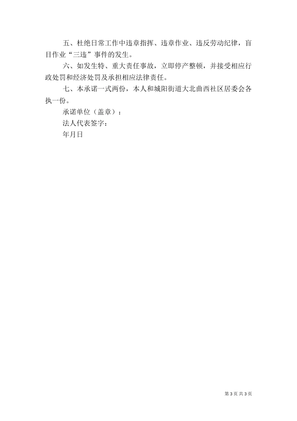 对于安全的承诺书_第3页