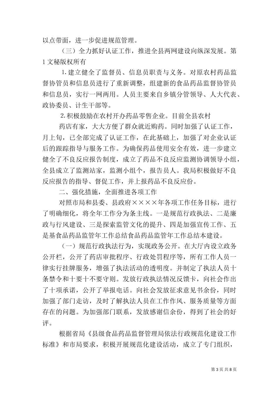 食品药品监管年工作总结_第3页