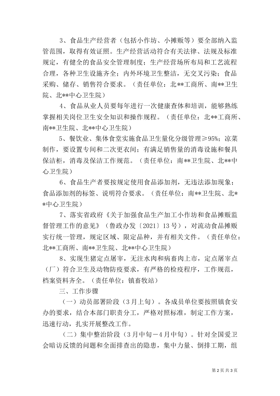 食品卫生安全整顿实施方案（三）_第2页