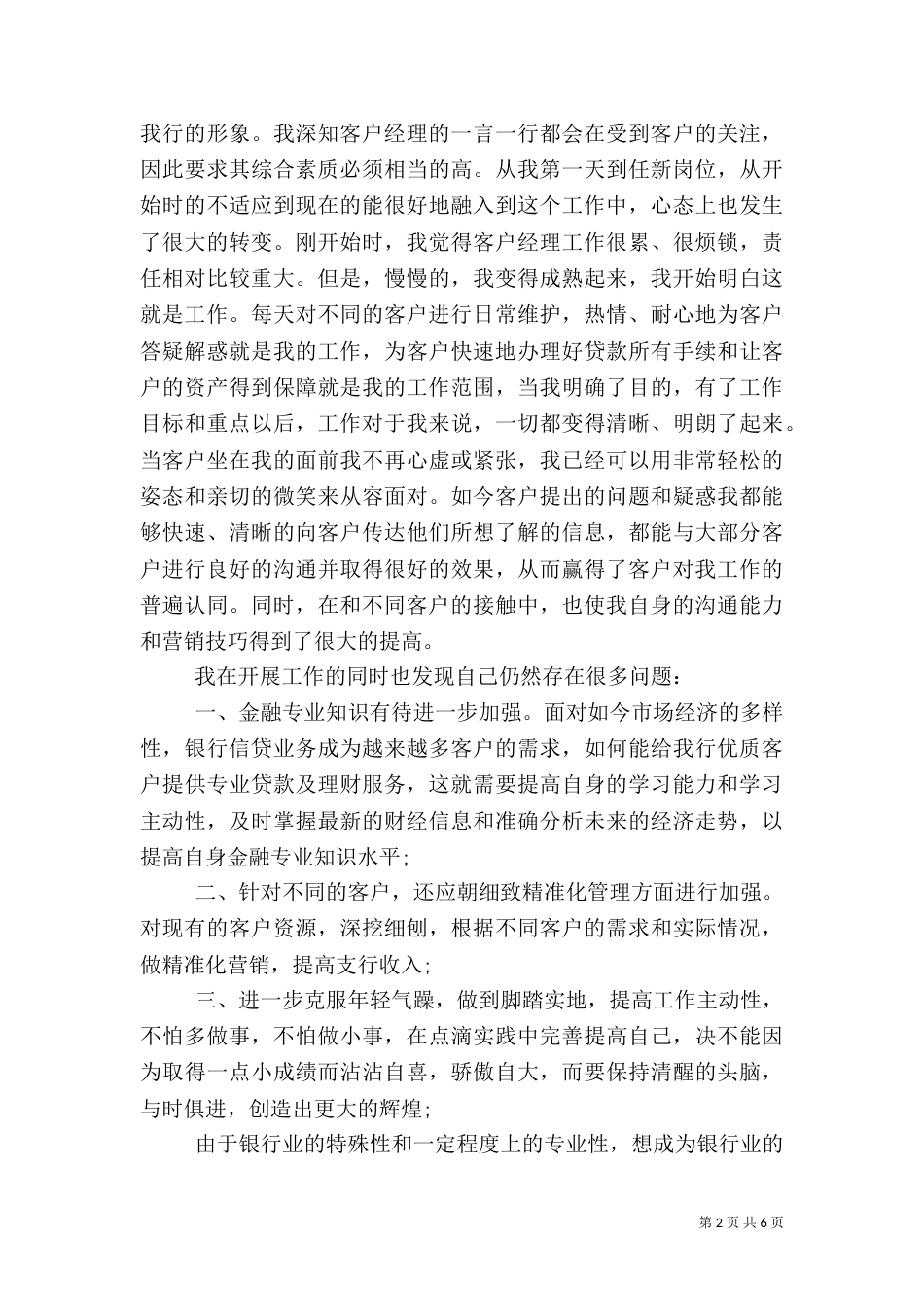 银行人员个人总结报告_第2页