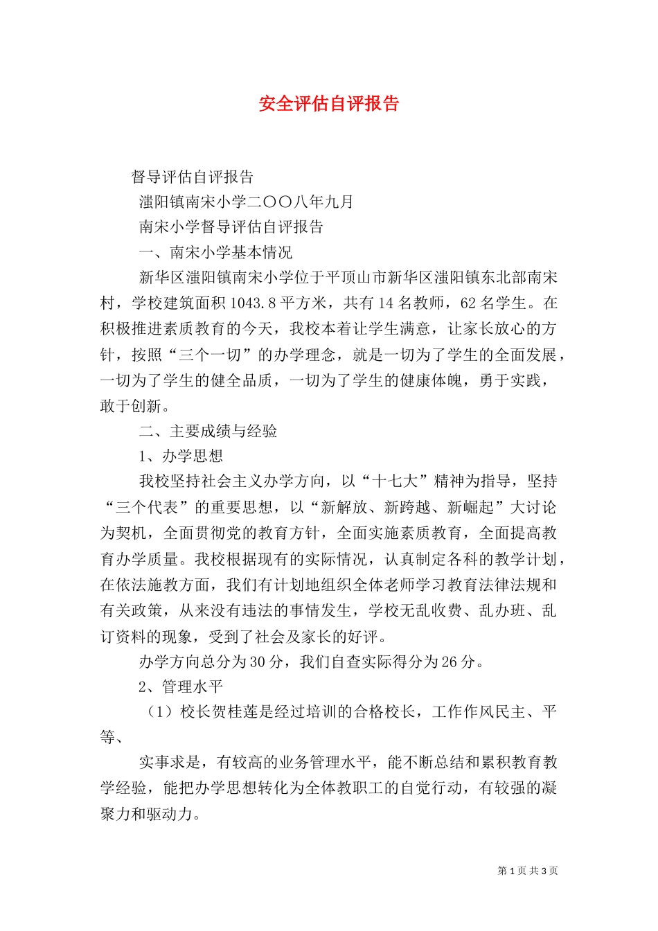 安全评估自评报告_第1页