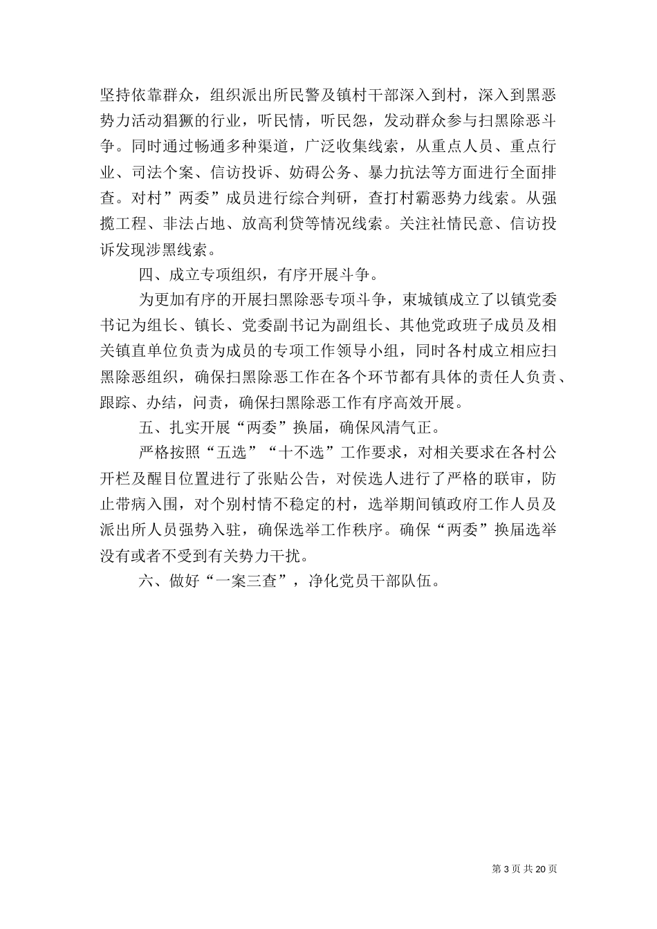 重要负责人扫黑除恶开展调研报告_第3页