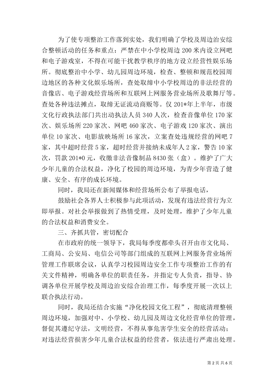 校园周边安全工作专项整治行动工作总结_第2页