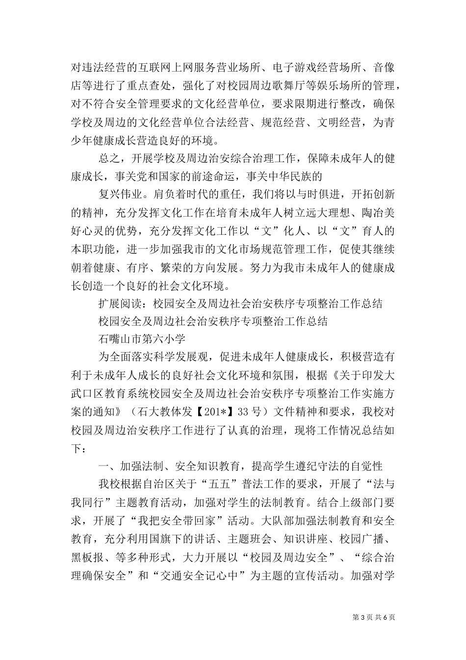校园周边安全工作专项整治行动工作总结_第3页