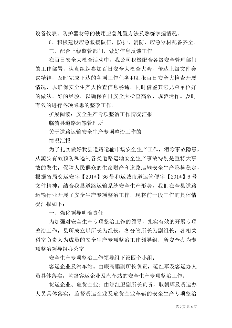 安全生产专项整治工作总结（八）_第2页