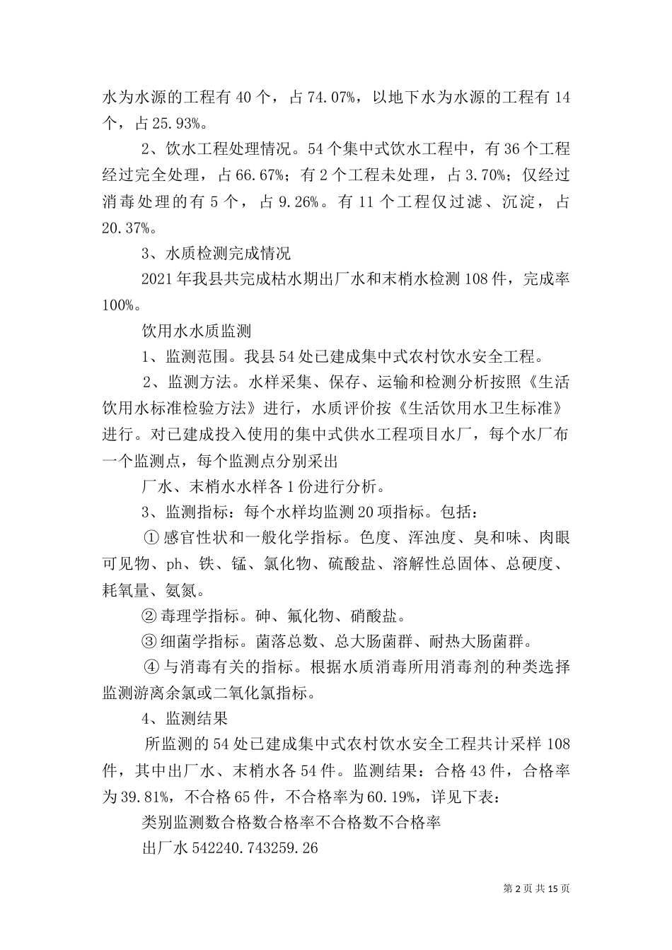 农村饮水安全工作小结_第2页