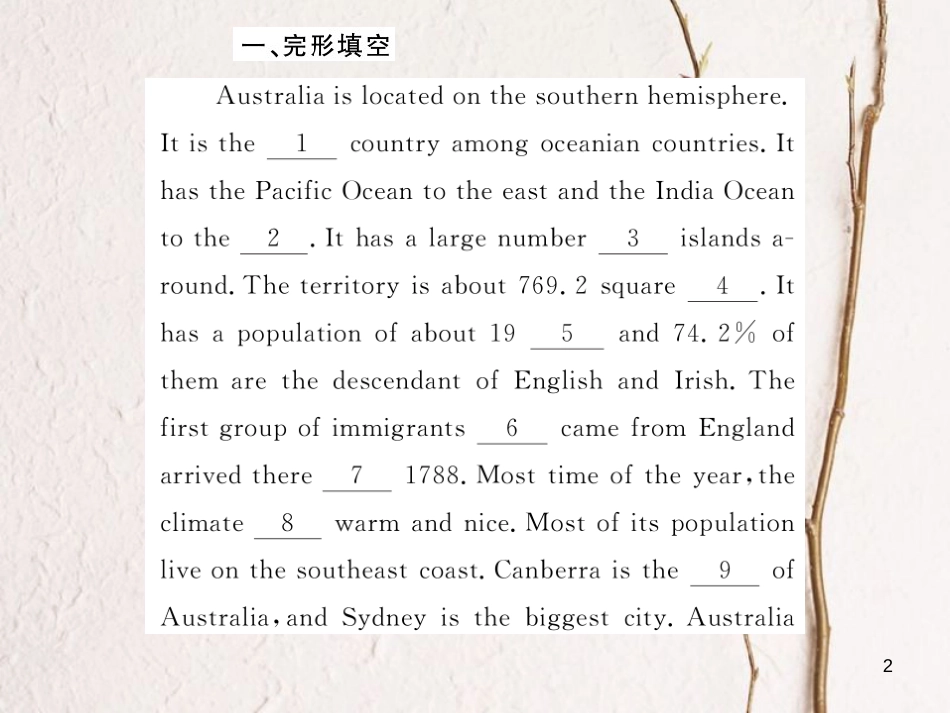 gaoAAA九年级英语上册 Module 10 Australia阅读拓展课件 （新版）外研版_第2页