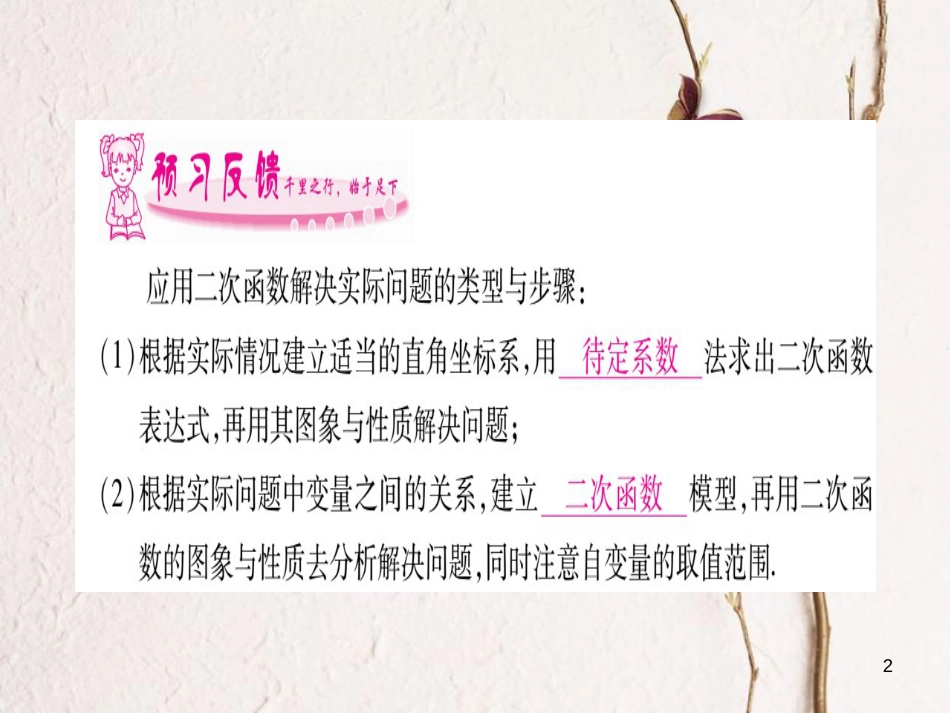 九年级数学下册 1.5 二次函数的应用习题课件 （新版）湘教版_第2页