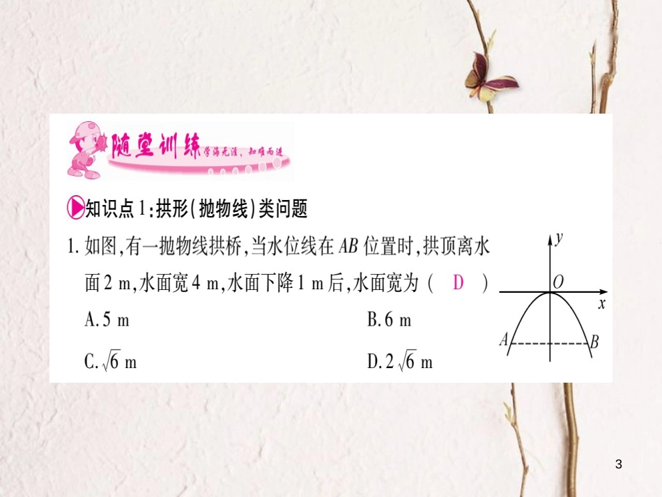 九年级数学下册 1.5 二次函数的应用习题课件 （新版）湘教版_第3页