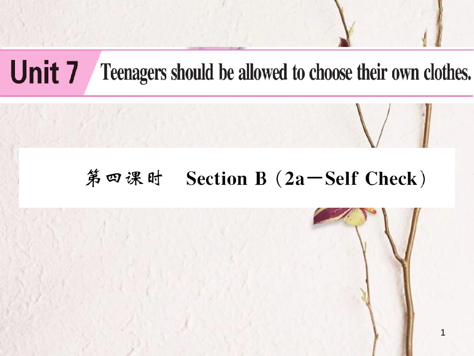 bxwAAA九年级英语全册 Unit 7 Teenagers should be allowed to choose their own clothes（第4课时）课件 （新版）人教新目标版_第1页