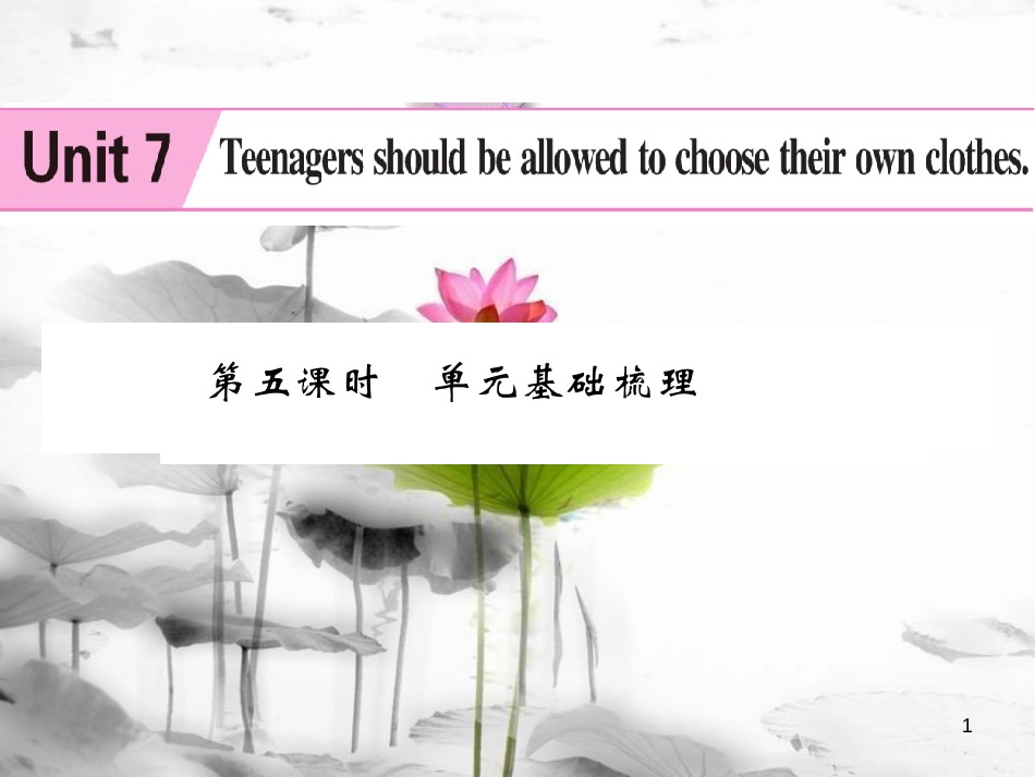 qamAAA九年级英语全册 Unit 7 Teenagers should be allowed to choose their own clothes（第5课时）课件 （新版）人教新目标版_第1页