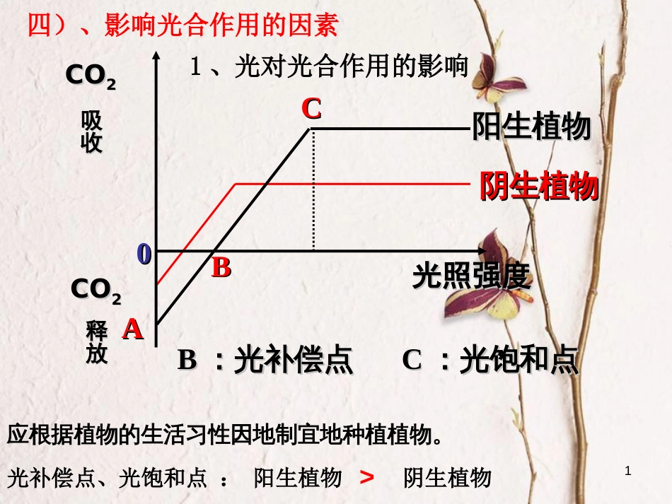 陕西省西安市高考生物 细胞代谢专题 第四部分 影响光合作用的因素复习课件[共25页]_第1页