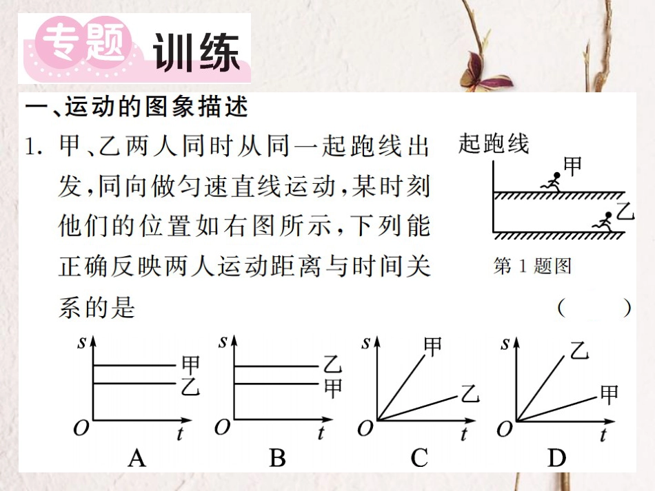 八年级物理上册 专题一 运动的图像描述与计算习题课件 （新版）新人教版[共19页]_第2页