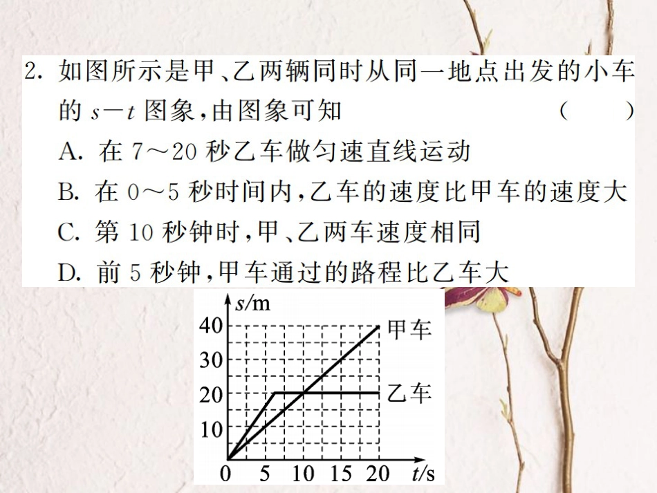八年级物理上册 专题一 运动的图像描述与计算习题课件 （新版）新人教版[共19页]_第3页